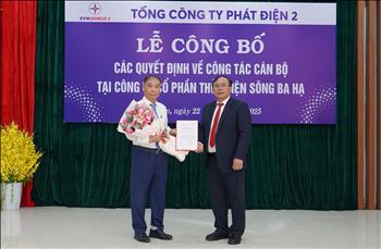 EVNGENCO2 công bố các quyết định về công tác cán bộ tại Công ty Cổ phần Thủy điện Sông Ba Hạ